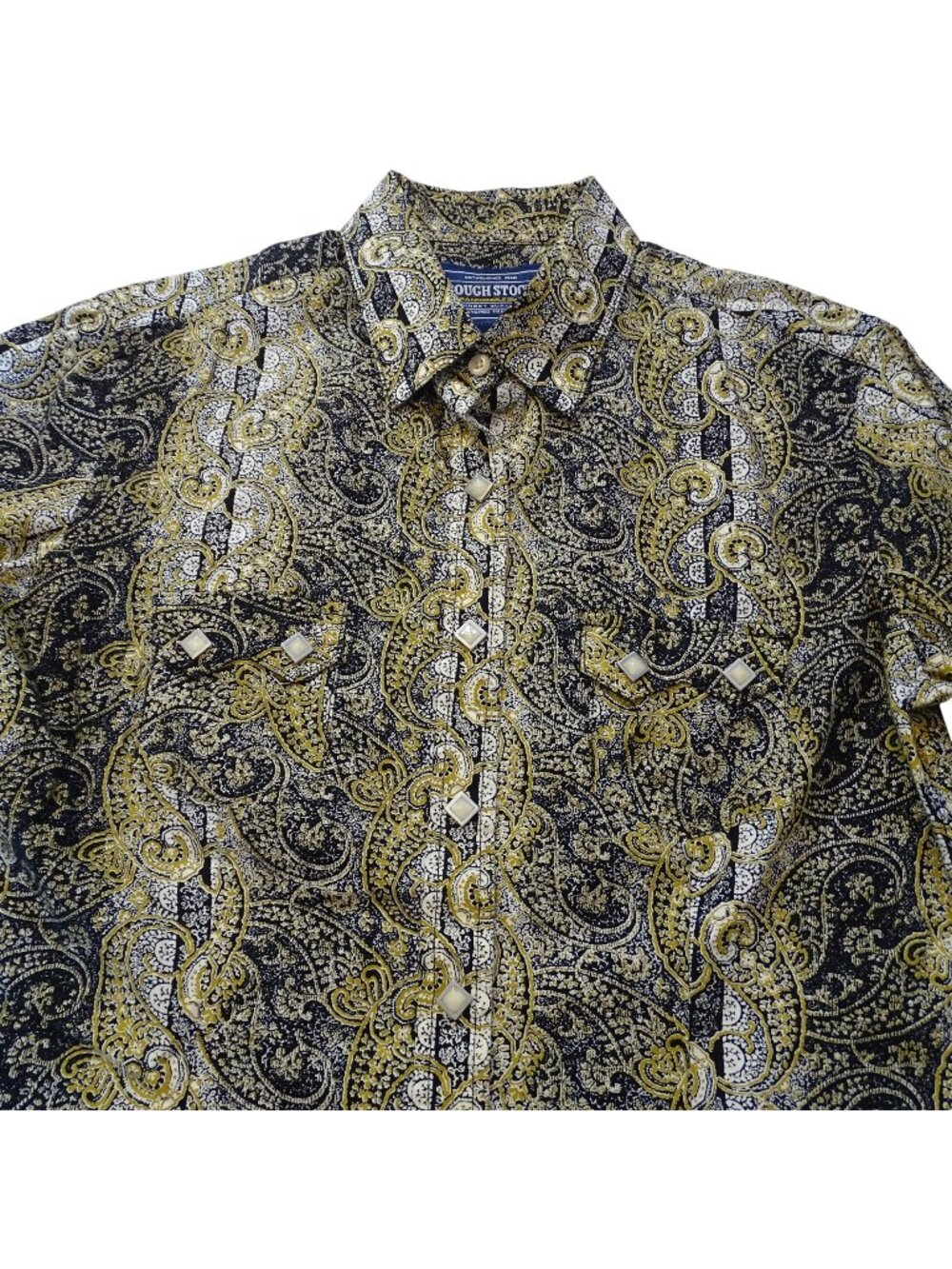 Rough Stock Panhandle Slim Paisley Pearl Snap Western Shirt Size M Cowgirl